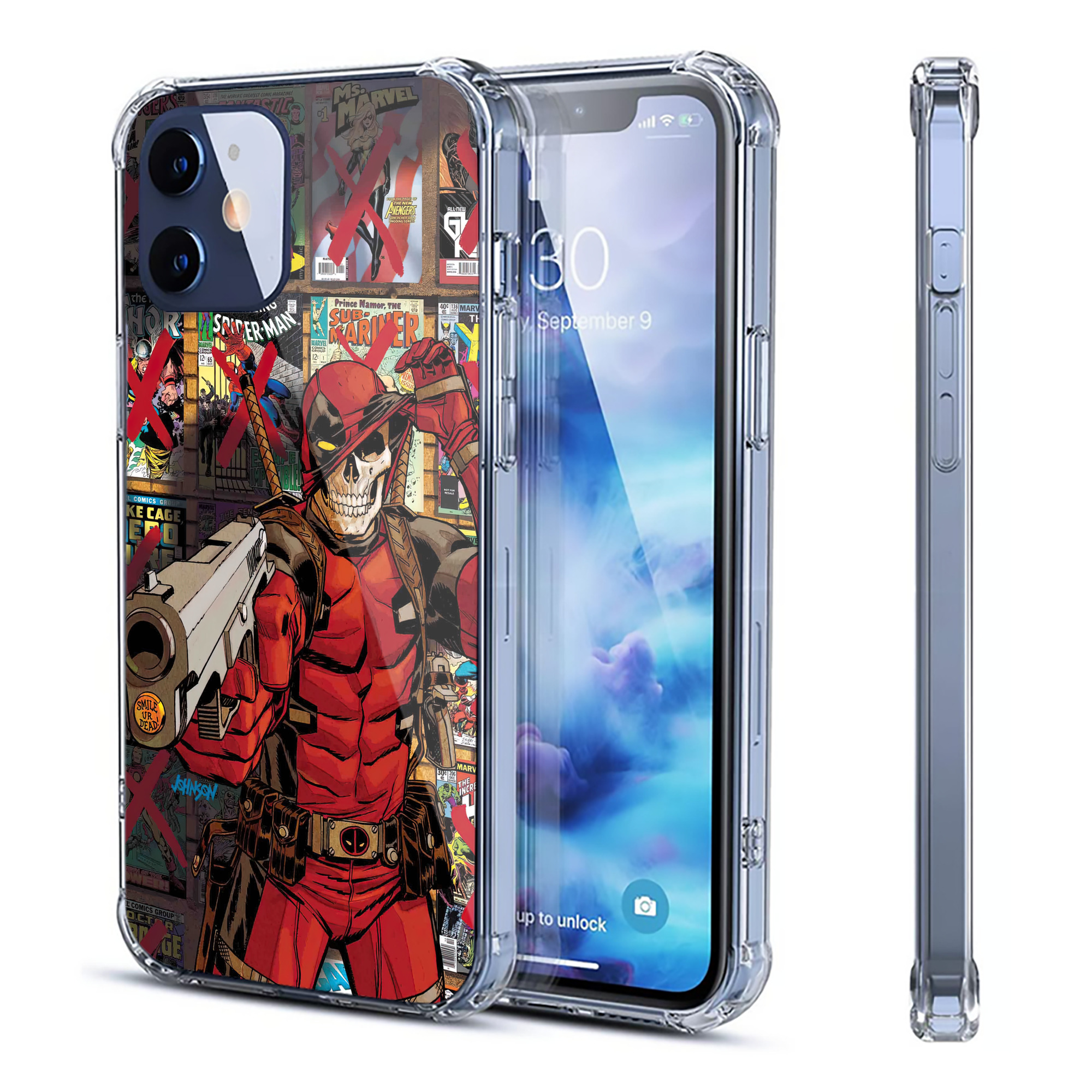 （画像用） Deadpool デッドプール 【iPhone 12シリーズ対応】透明スマホケース（クリアソフトケース）